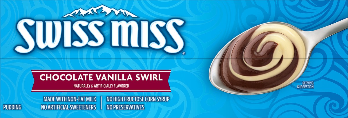 slide 2 of 11, Swiss Miss Chocolate Vanilla Swirl Pudding 6 - 4 oz Cups, 6 ct