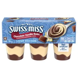 Swiss Miss Chocolate Vanilla Swirl Pudding 6 - 4 oz Cups