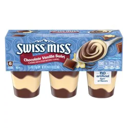 Swiss Miss Chocolate Vanilla Swirl Pudding 6 - 4 oz Cups