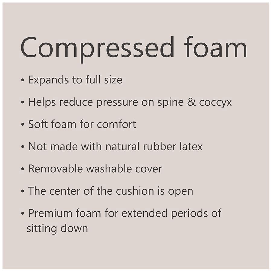 slide 2 of 5, Walgreens Foam Ring Cushion, Pillow For Tailbone, 1 ct