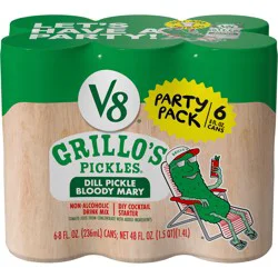 V8 Grillo's Dill Pickle Bloody Mary Mix - 6 Pack 8 fl oz Cans