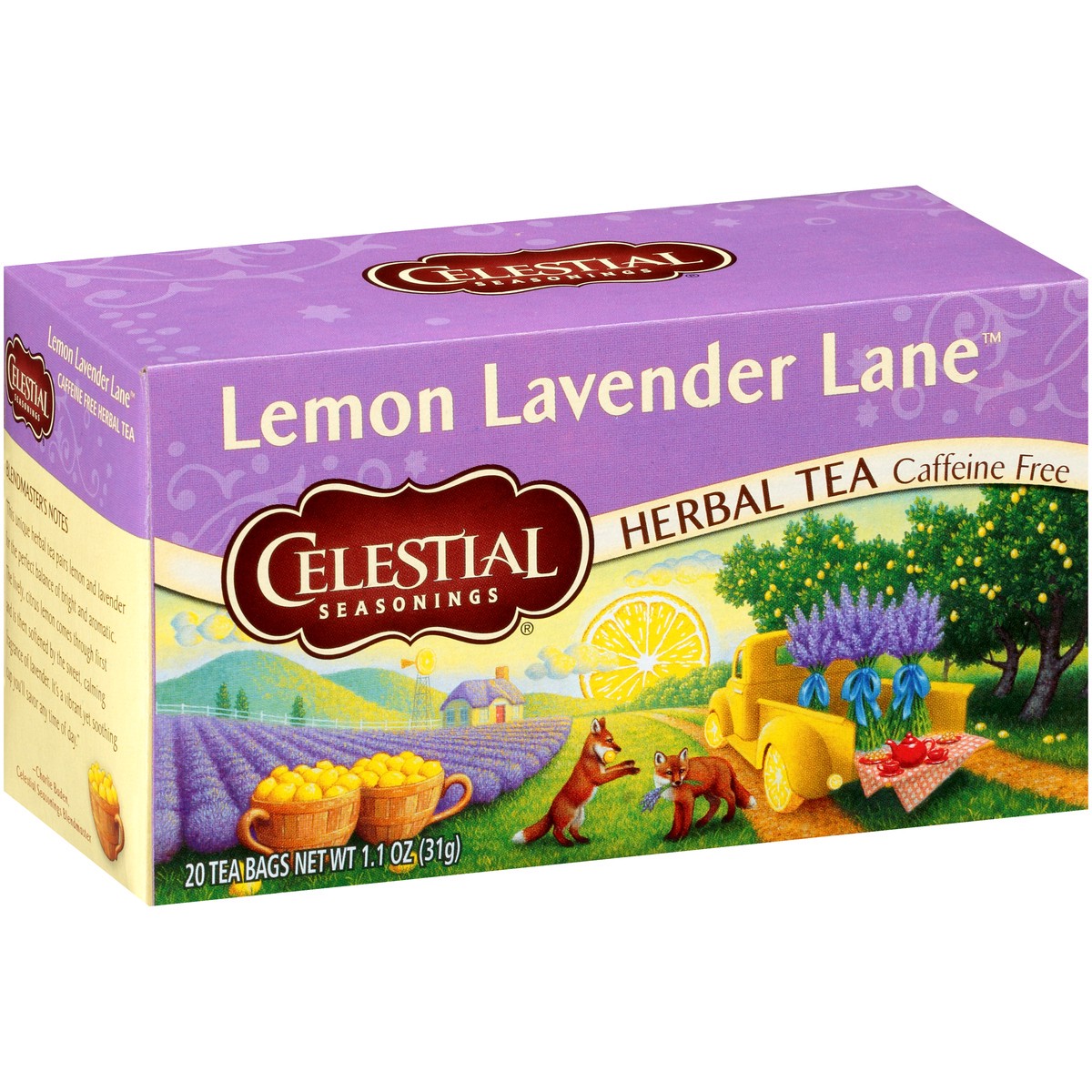 slide 2 of 10, Celestial Seasonings Lemon Lavender Lane Caffeine Free Herbal Tea Bags 20 ct Box, 1.1 oz