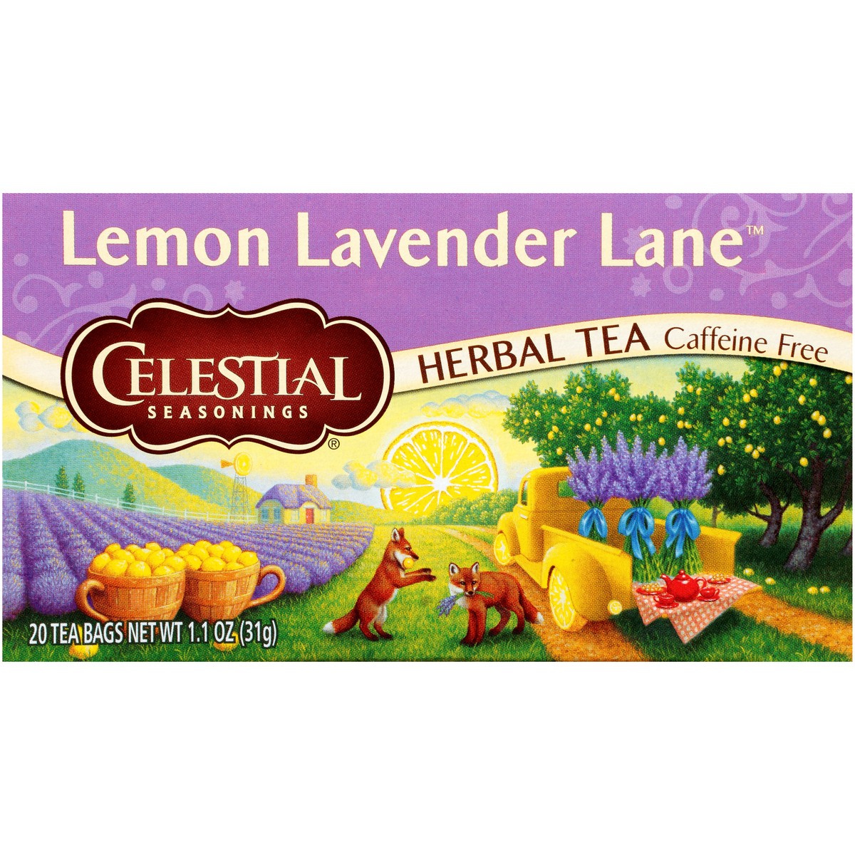 slide 8 of 10, Celestial Seasonings Lemon Lavender Lane Caffeine Free Herbal Tea Bags 20 ct Box, 1.1 oz