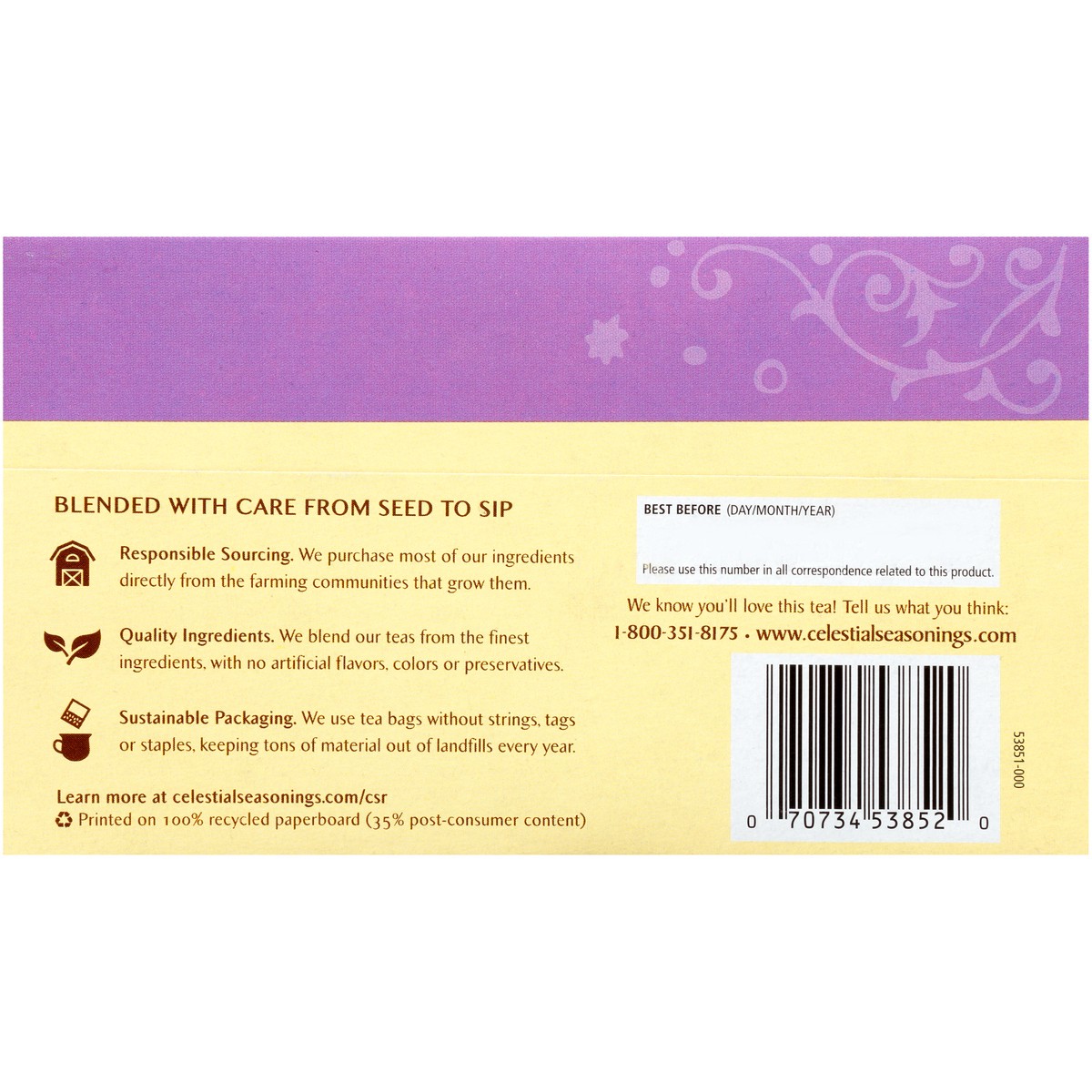 slide 9 of 10, Celestial Seasonings Lemon Lavender Lane Caffeine Free Herbal Tea Bags 20 ct Box, 1.1 oz