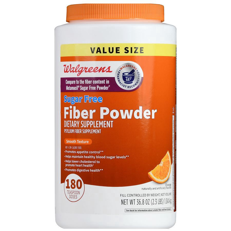 slide 4 of 5, Walgreens Wal-Mucil Sugar Free Orange Flavor Fiber Laxative Powder, 36.8 oz