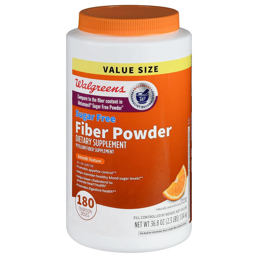 slide 1 of 5, Walgreens Wal-Mucil Sugar Free Orange Flavor Fiber Laxative Powder, 36.8 oz