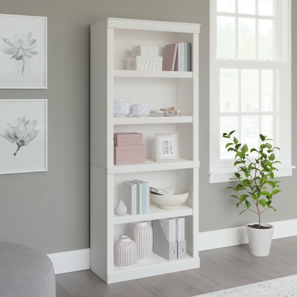 slide 2 of 7, Realspace 72"H 5-Shelf Bookcase, Arctic White, 1 ct