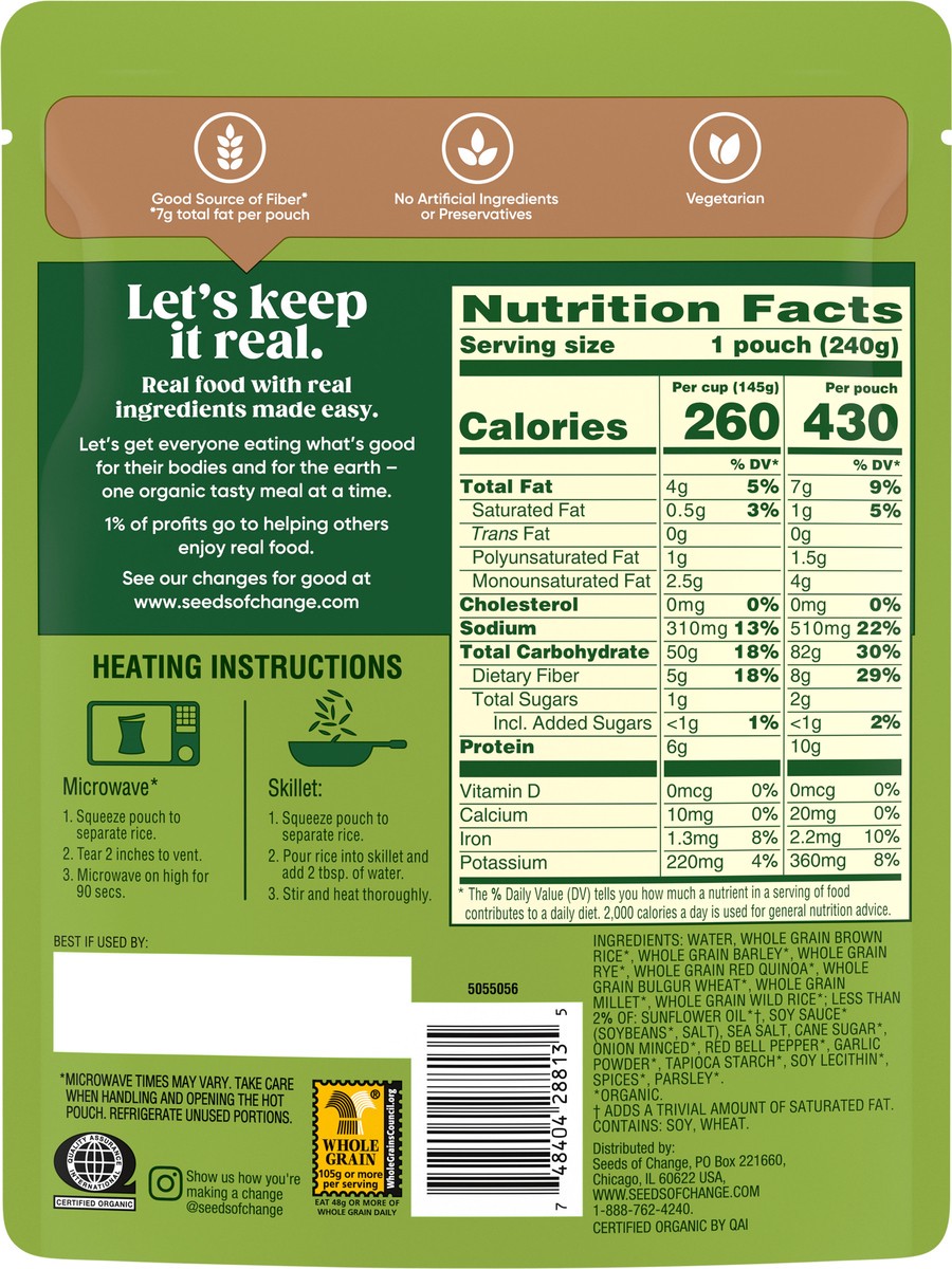 slide 3 of 12, Seeds of Change™ Certified Organic Seven Whole Grains Pouch 8.5 oz, 8.5 oz