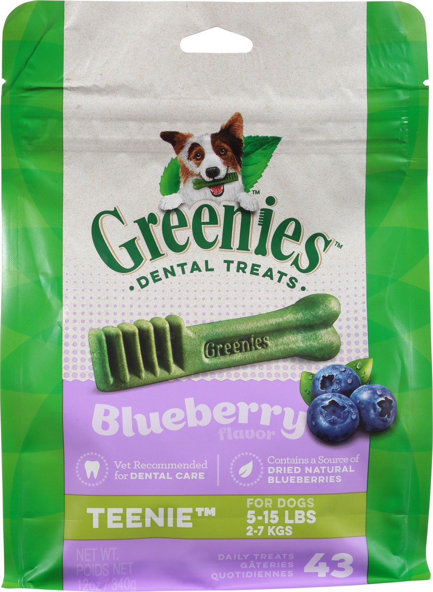 slide 1 of 3, Greenies Teenie Chewy Dental Dog Treats Blueberry - 12oz, 43 ct