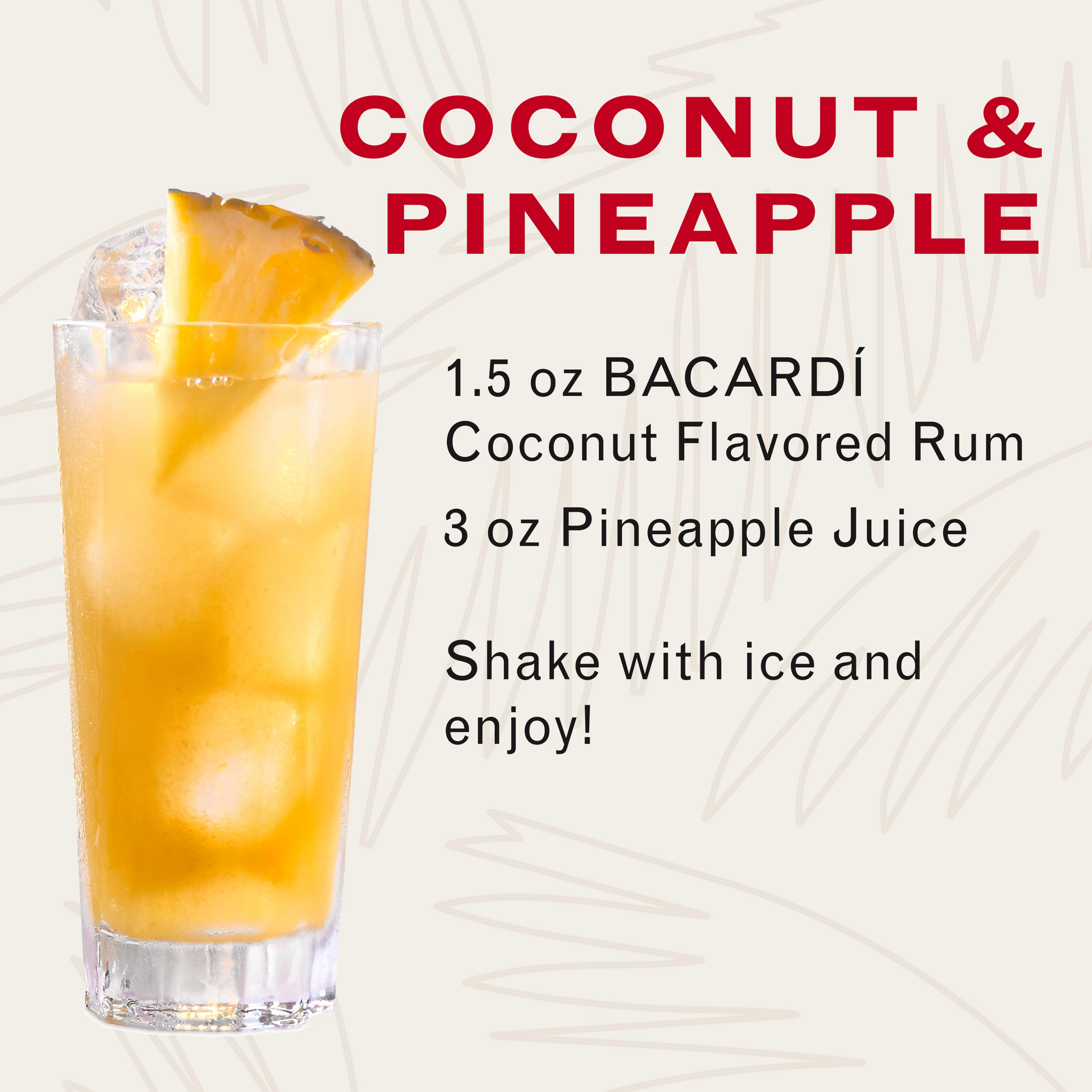 slide 3 of 5, Bacardí Bacardi Coconut Rum, Gluten Free 35% 100Cl/1L, 1 liter