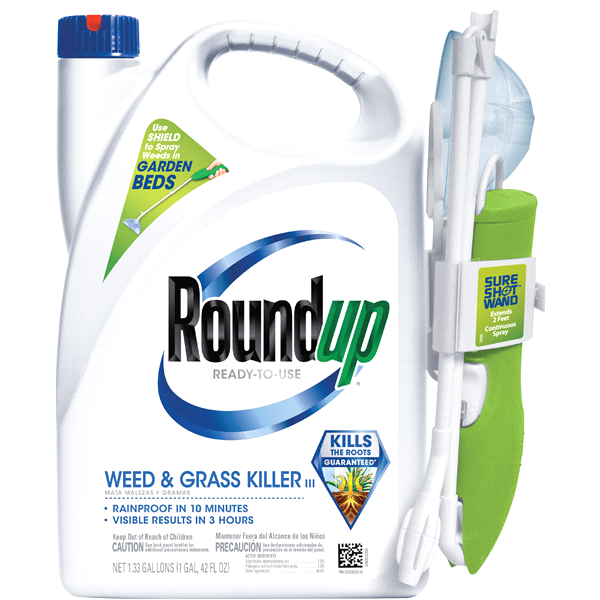 slide 1 of 9, Roundup Apollo Sure Shot Weed & Grass Killer, 1.33 gal