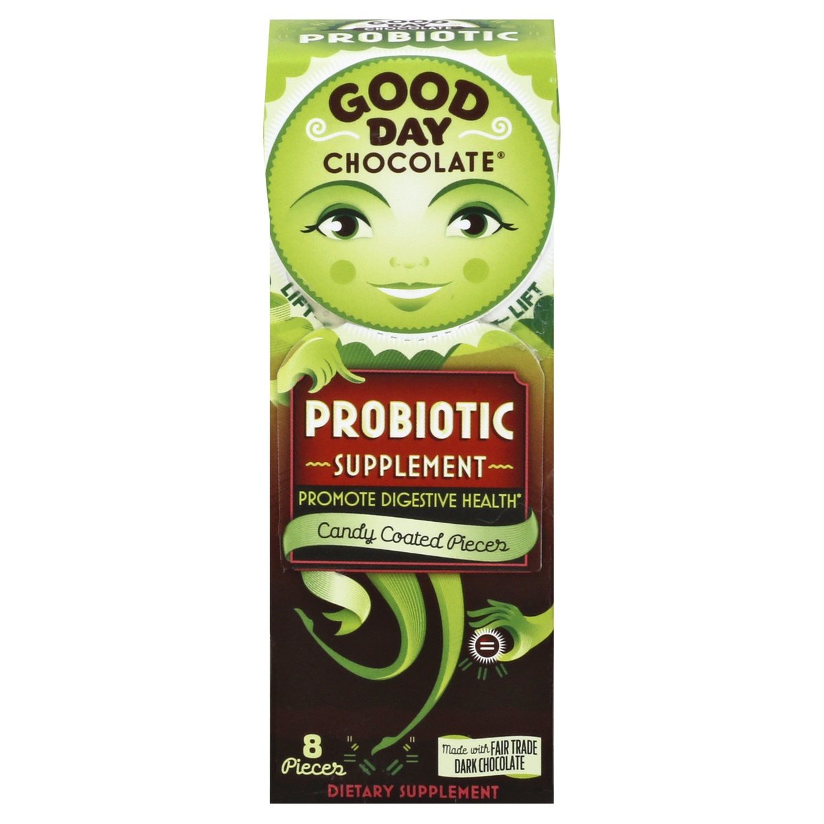 slide 1 of 1, Good Day Chocolate Energy Supplement, 8 ct