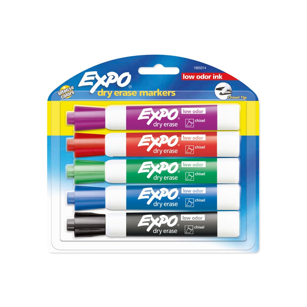 slide 1 of 2, Expo Chisel Tip Dry Erase Markers - Assorted, 5 ct