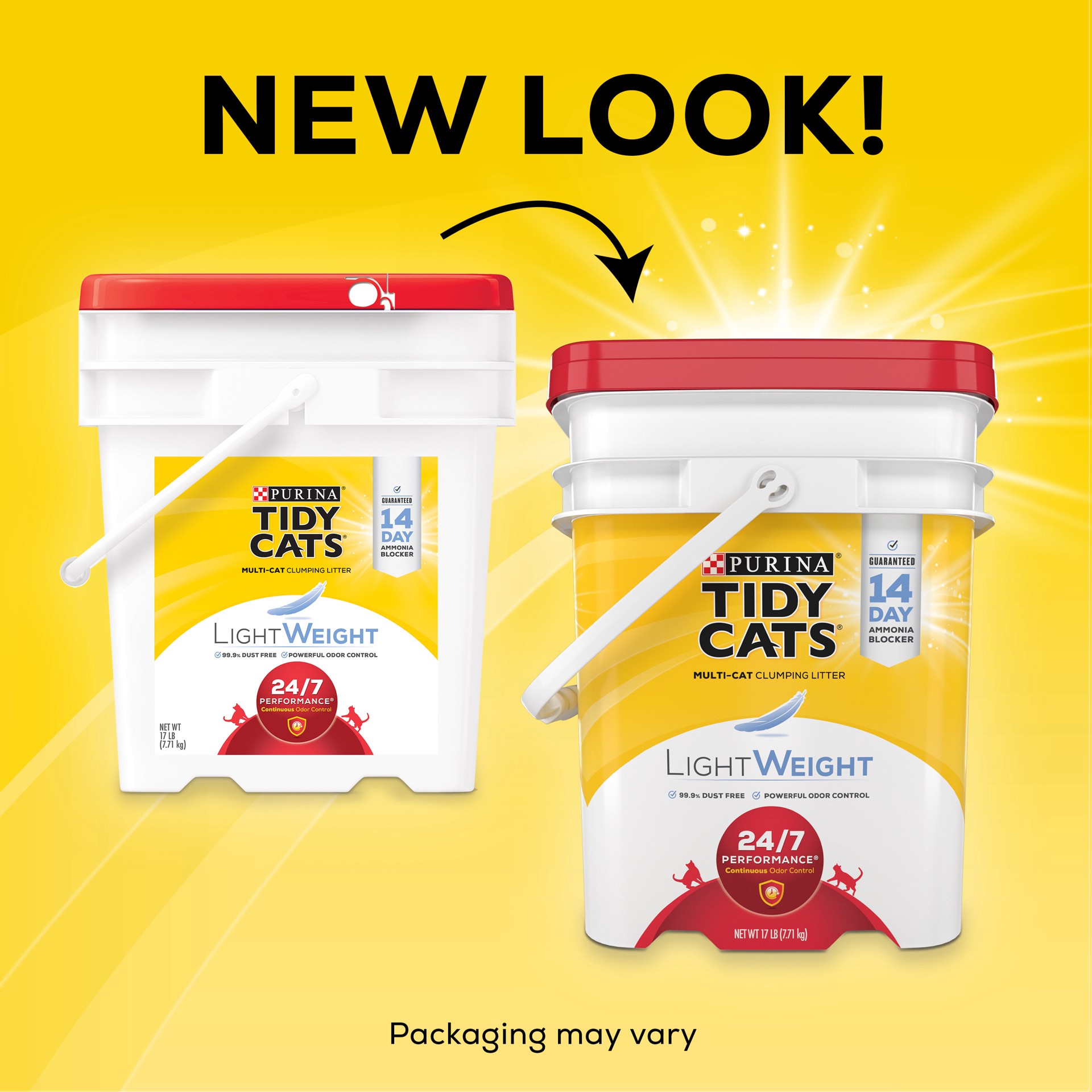 slide 2 of 8, Tidy Cats Purina Tidy Cats LightWeight, Low Dust, Clumping Cat Litter Odor Control 24/7 Performance Multi Cat Litter, 17 lb