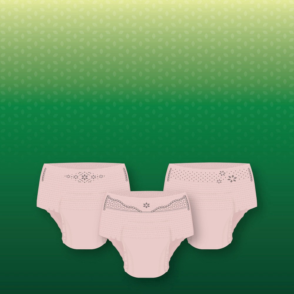 slide 5 of 8, Depend Fresh Protection Adult Incontinence Underwear for Women (Formerly Depend Fit-Flex), Disposable, Maximum, Extra-Extra-Large, Blush, 22 Count, 22 ct