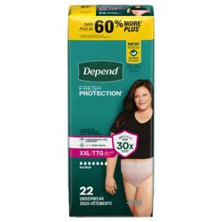 Depend Fresh Protection Adult Incontinence & Postpartum Bladder Leak Underwear for Women, Disposable, Maximum, Extra-Extra-Large, Blush, 22 Count