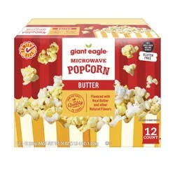 Giant Eagle Microwave Popcorn, Butter, Family Size, 12 Count