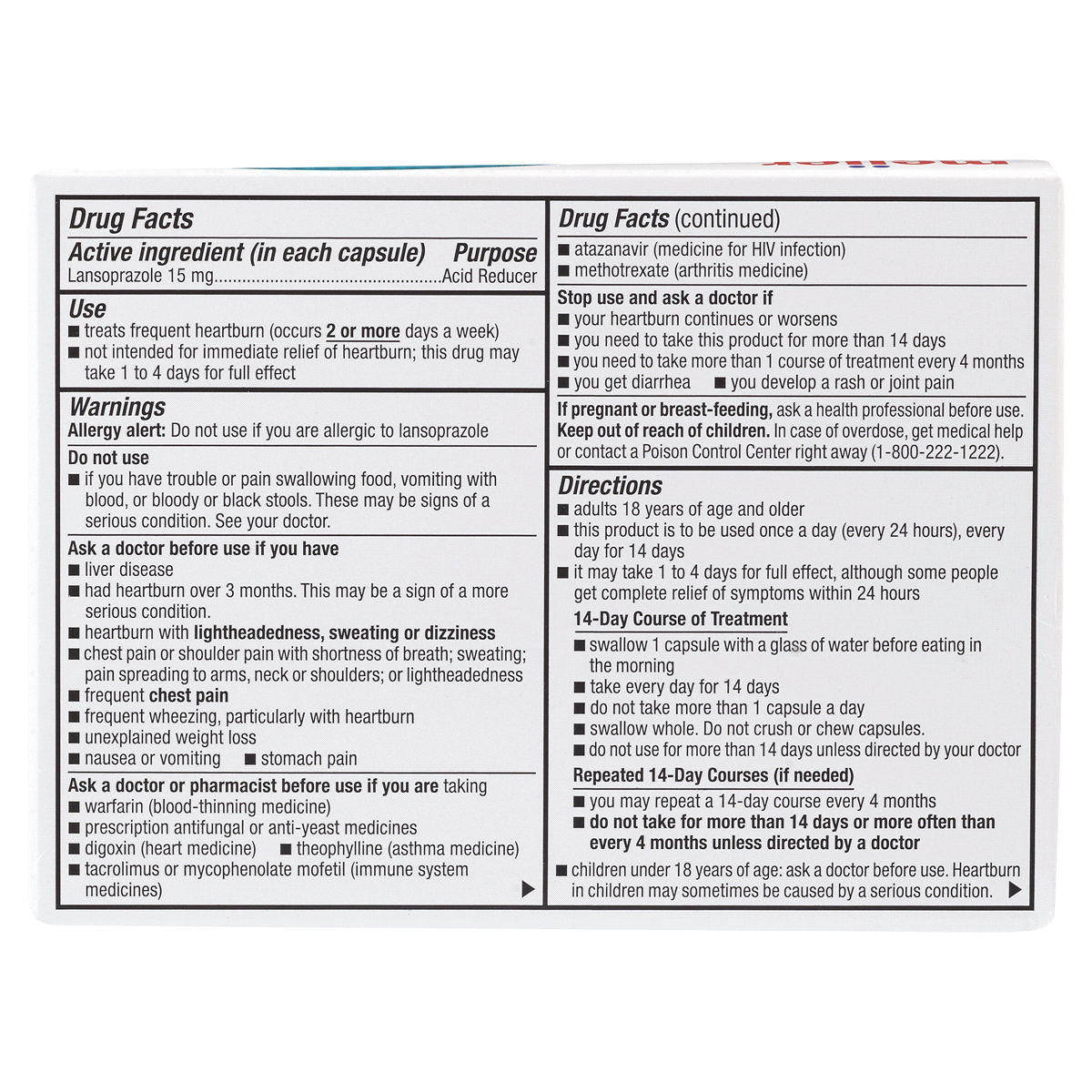 slide 13 of 13, Meijer Lansoprazole Delayed Release Capsules, Treats Frequent Heartburn, 15 mg, 42 ct