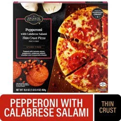 Private Selection Stone Fired Thin Crust Pepperoni with Calabrese Salami Frozen Pizza