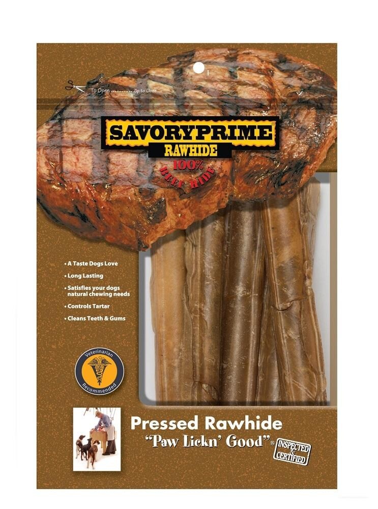 slide 1 of 1, Savory Prime Rawhide Pressed Rolls, 5 ct