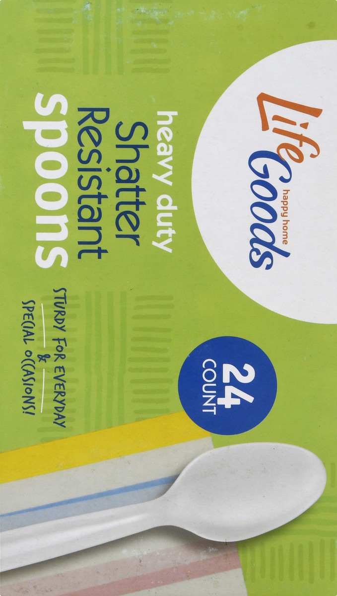 slide 3 of 11, Life Goods Heavy Duty Shatter Resistant Spoons 24 ea, 24 ct