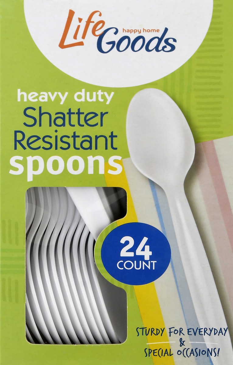 slide 10 of 11, Life Goods Heavy Duty Shatter Resistant Spoons 24 ea, 24 ct