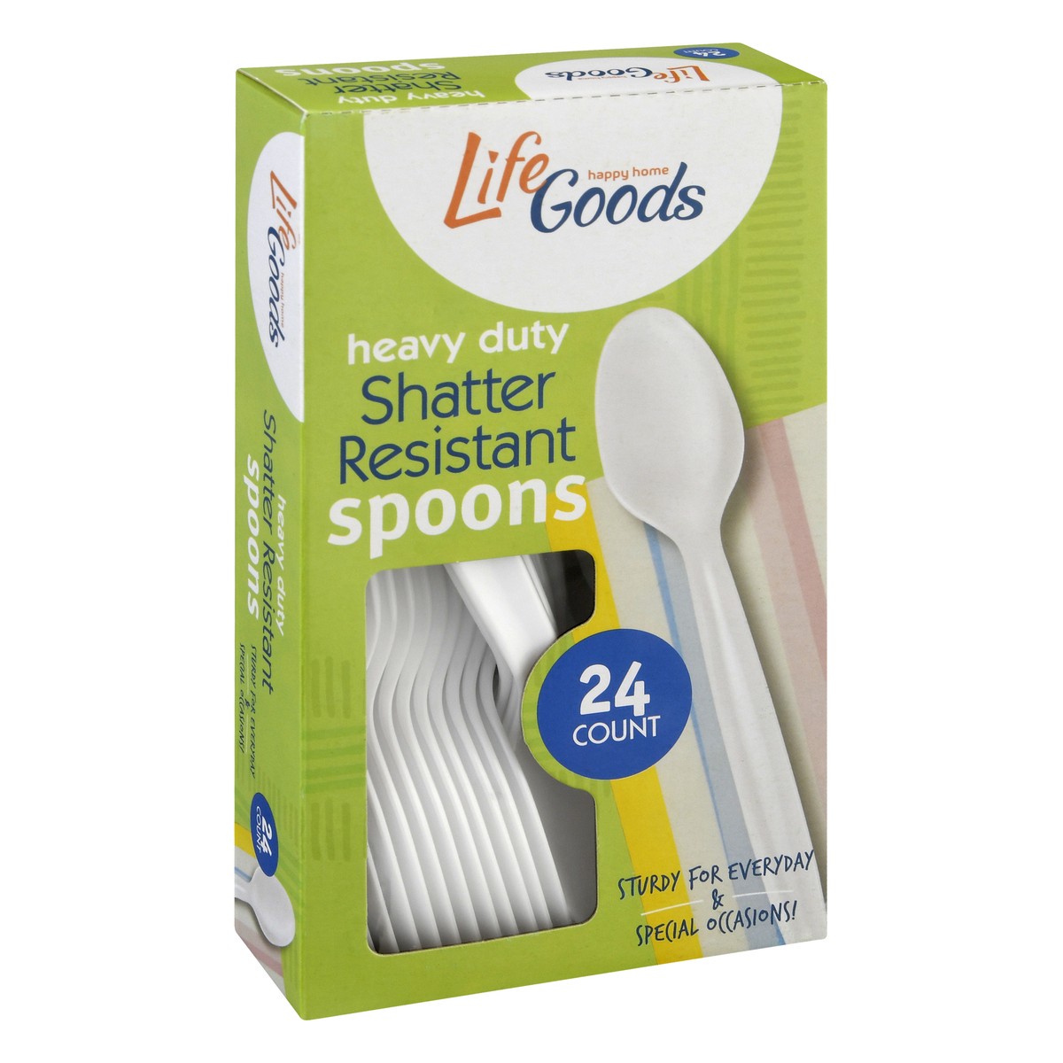 slide 7 of 11, Life Goods Heavy Duty Shatter Resistant Spoons 24 ea, 24 ct