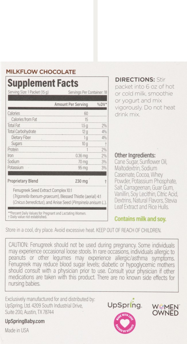 slide 13 of 13, Milkflow Chocolate Flavored Breastfeeding Supplement Drink 18 ea, 18 ct