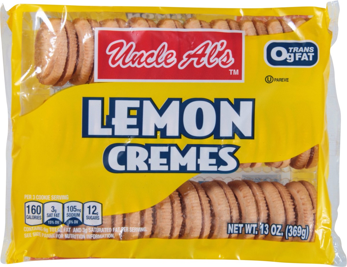 slide 6 of 9, Uncle Al's Lemon Cremes Cookies 13 oz, 13 oz