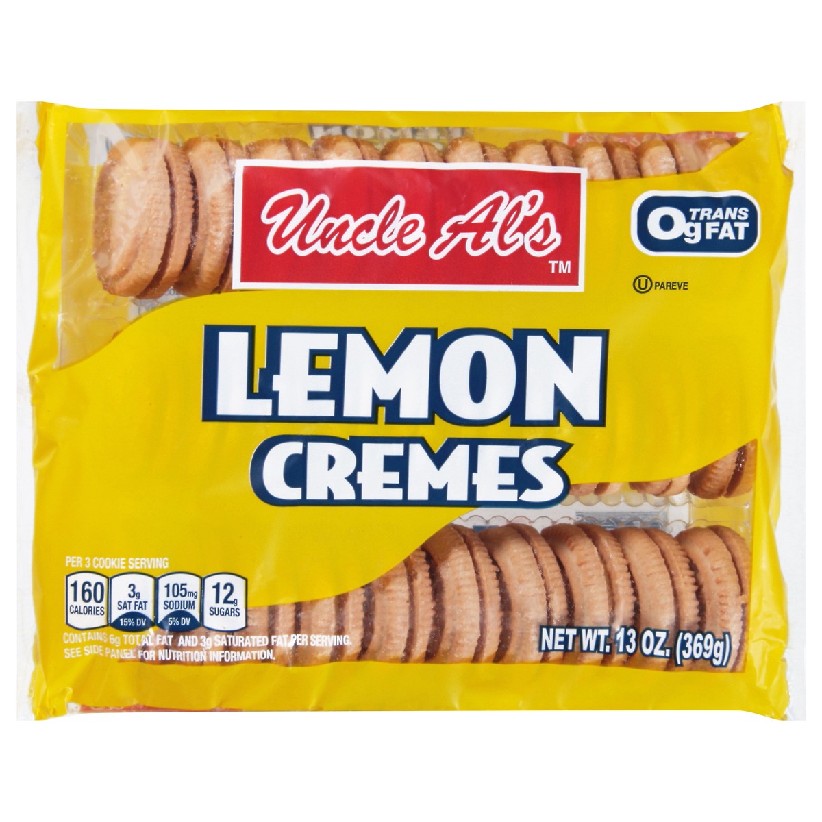 slide 1 of 9, Uncle Al's Lemon Cremes Cookies 13 oz, 13 oz