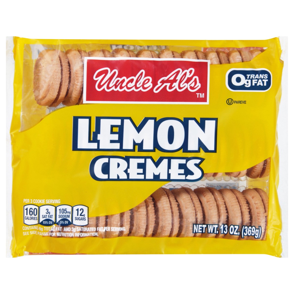 slide 1 of 9, Uncle Al's Lemon Cremes Cookies 13 oz, 13 oz
