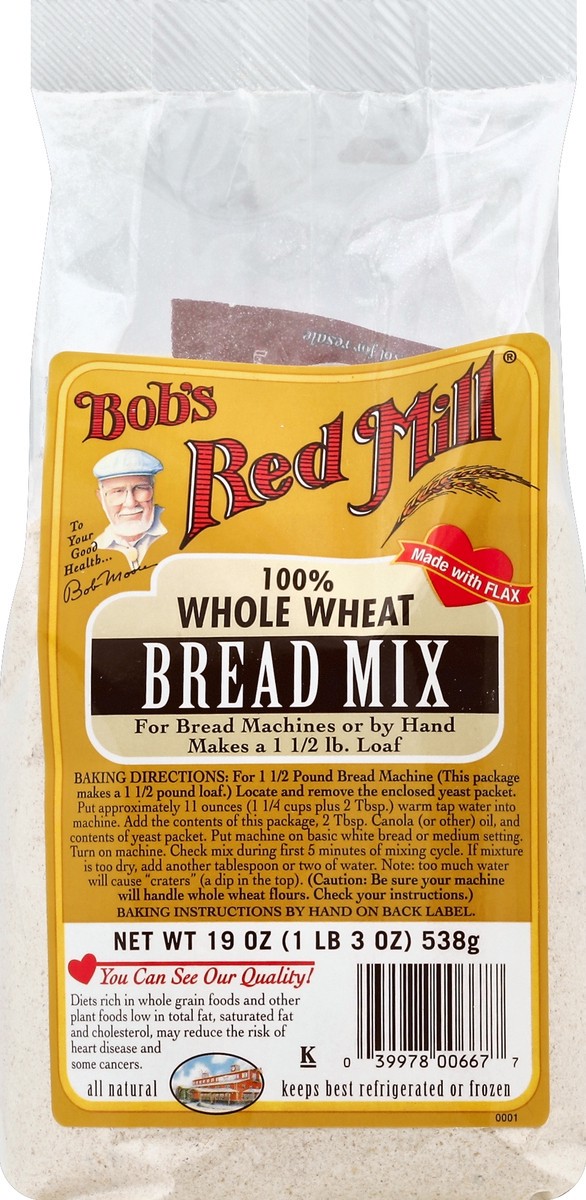 slide 4 of 5, Bob's Red Mill Whole Wheat Bread Mix, 19 oz