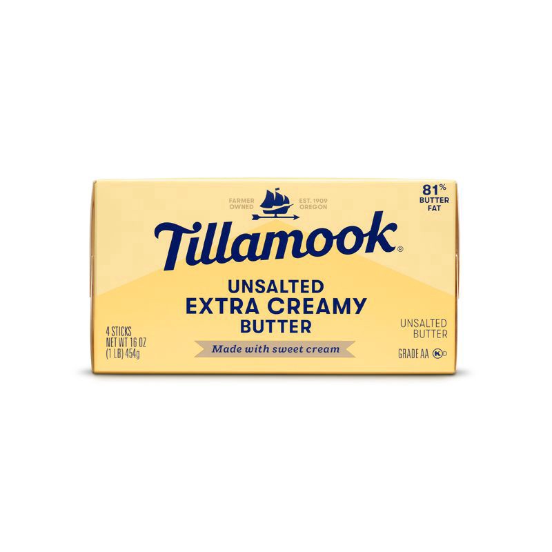 slide 1 of 5, Tillamook Extra Creamy Unsalted Butter 4 ea, 4 ct