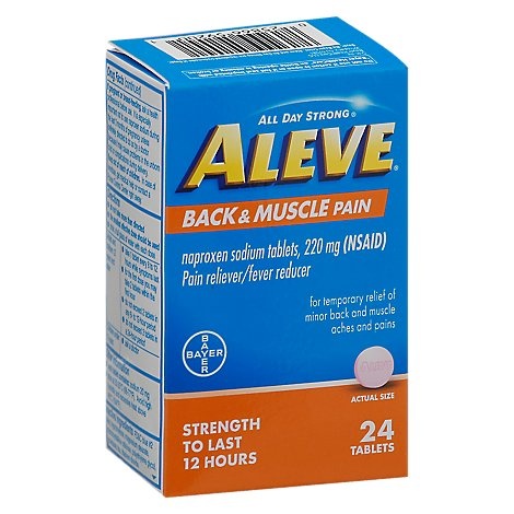 slide 1 of 1, Aleve Back And Muscle Pain Tabs 3Dz, 24 ct