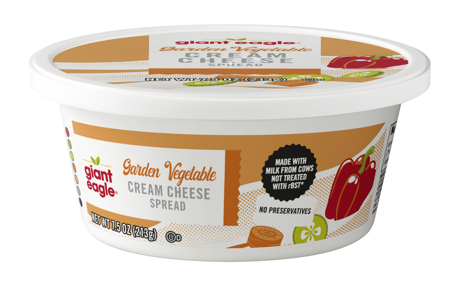 slide 1 of 3, Giant Eagle Cream Cheese, Garden Vegetable, 7.5 oz