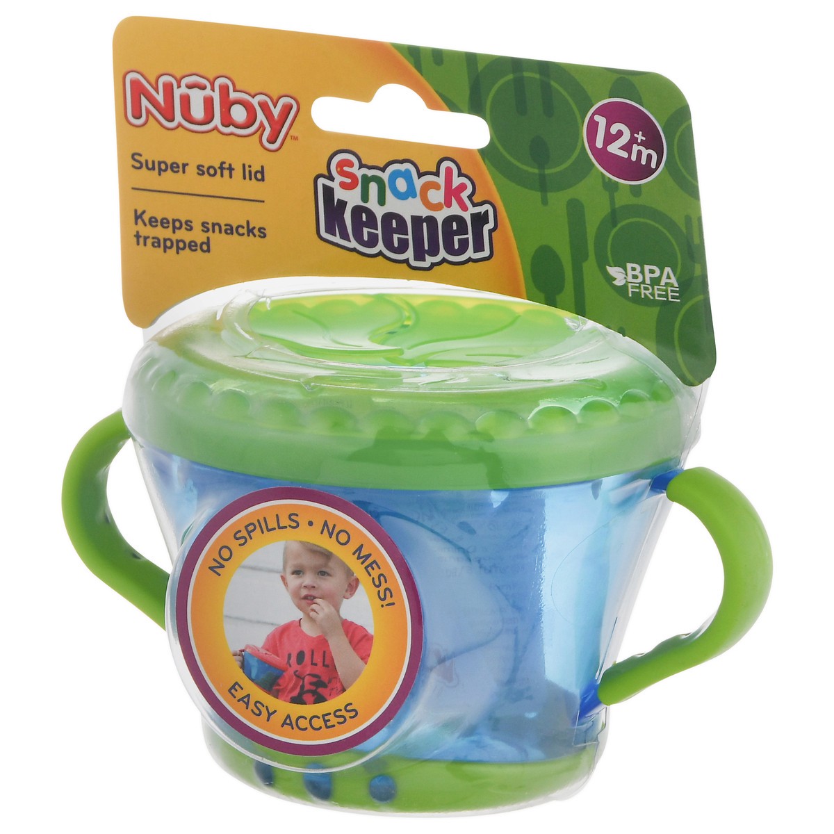 slide 9 of 9, Nuby Super Soft Lid 12+ Months Snack Keeper 1 ea, 1 ea