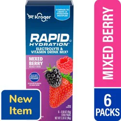 Kroger® Rapid Hydration Mixed Berry Electrolyte and Vitamin Drink Mix Packets, 6 ct / 0.56 oz