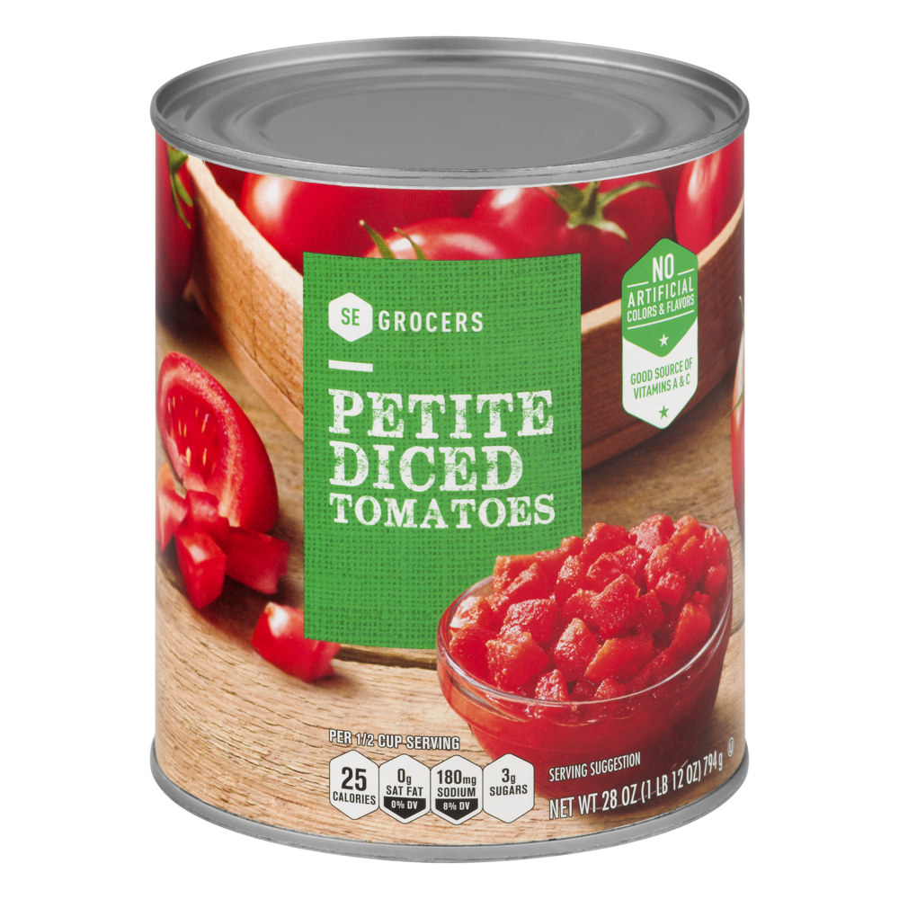 slide 1 of 1, SE Grocers Petite Diced Tomatoes, 28 oz