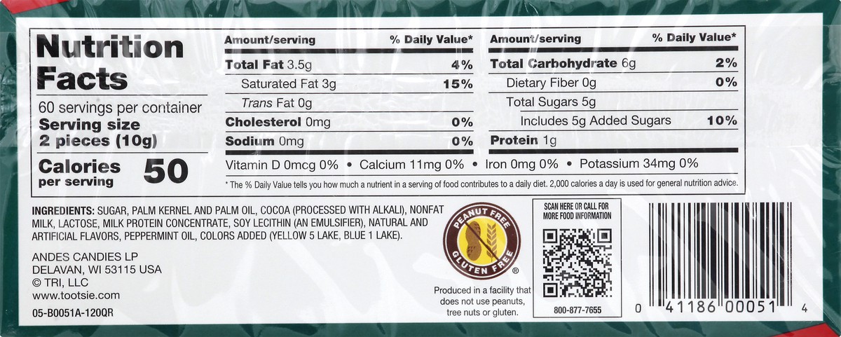 slide 4 of 11, Andes Thins Creme De Menthe Chocolate 120 ea, 120 ct