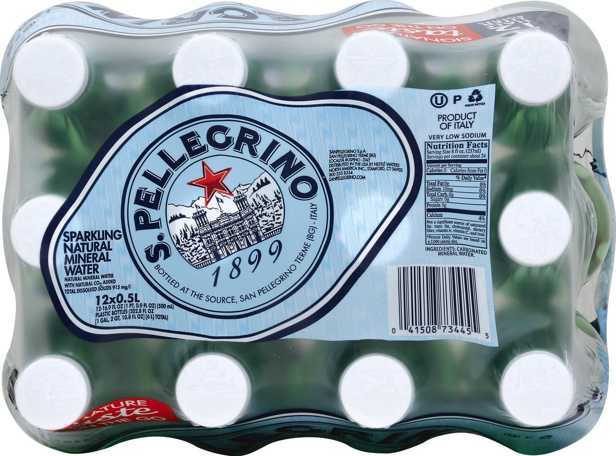 slide 3 of 4, S.Pellegrino Sparkling Natural Mineral Water, 16.9 Fl Oz (0.5 L) Plastic Bottle, 1 ct