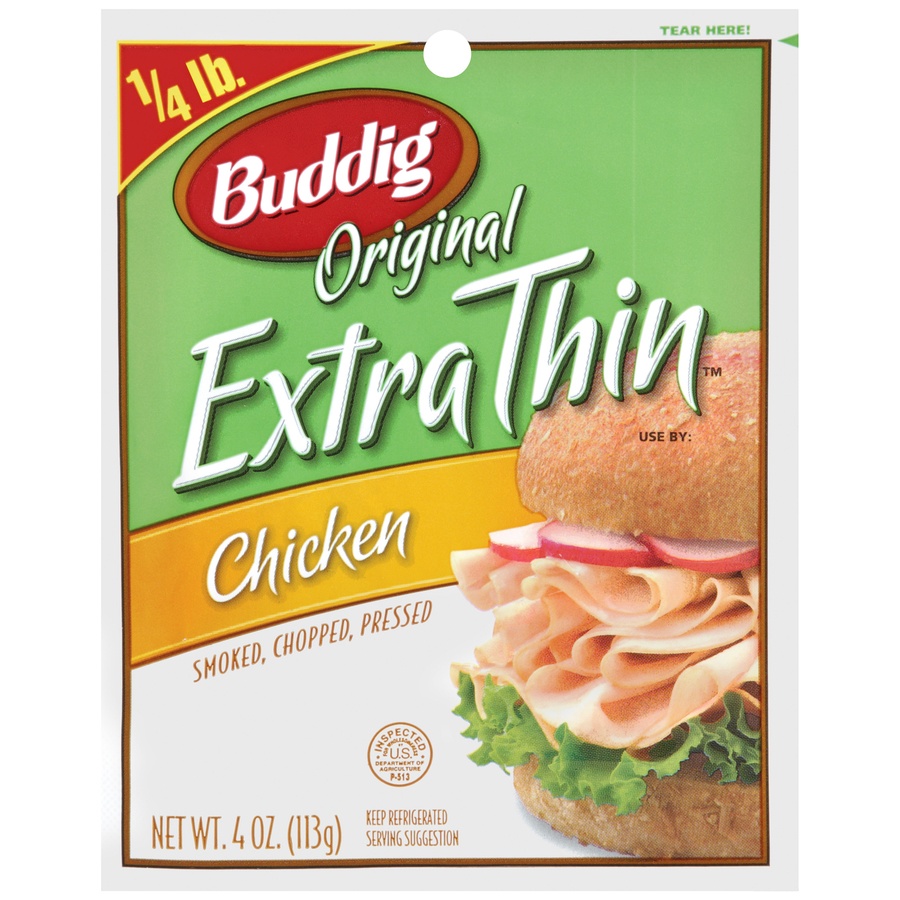 slide 1 of 1, Buddig Lunch Meat Chicken, 4 oz