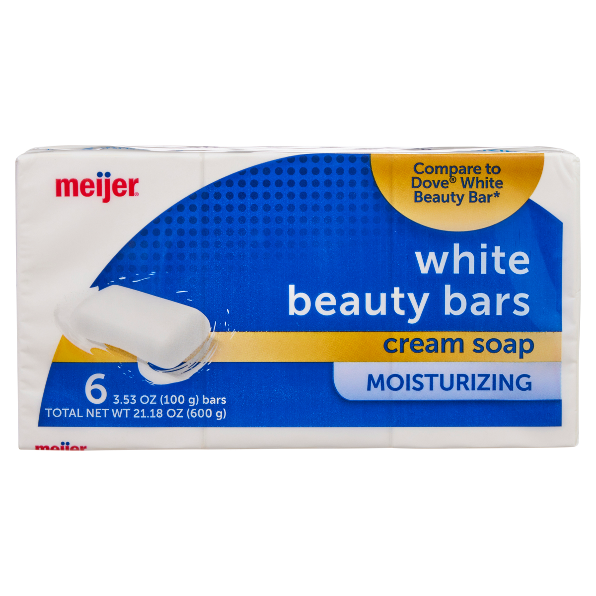 slide 1 of 19, Meijer Bar Soap White, 6 ct
