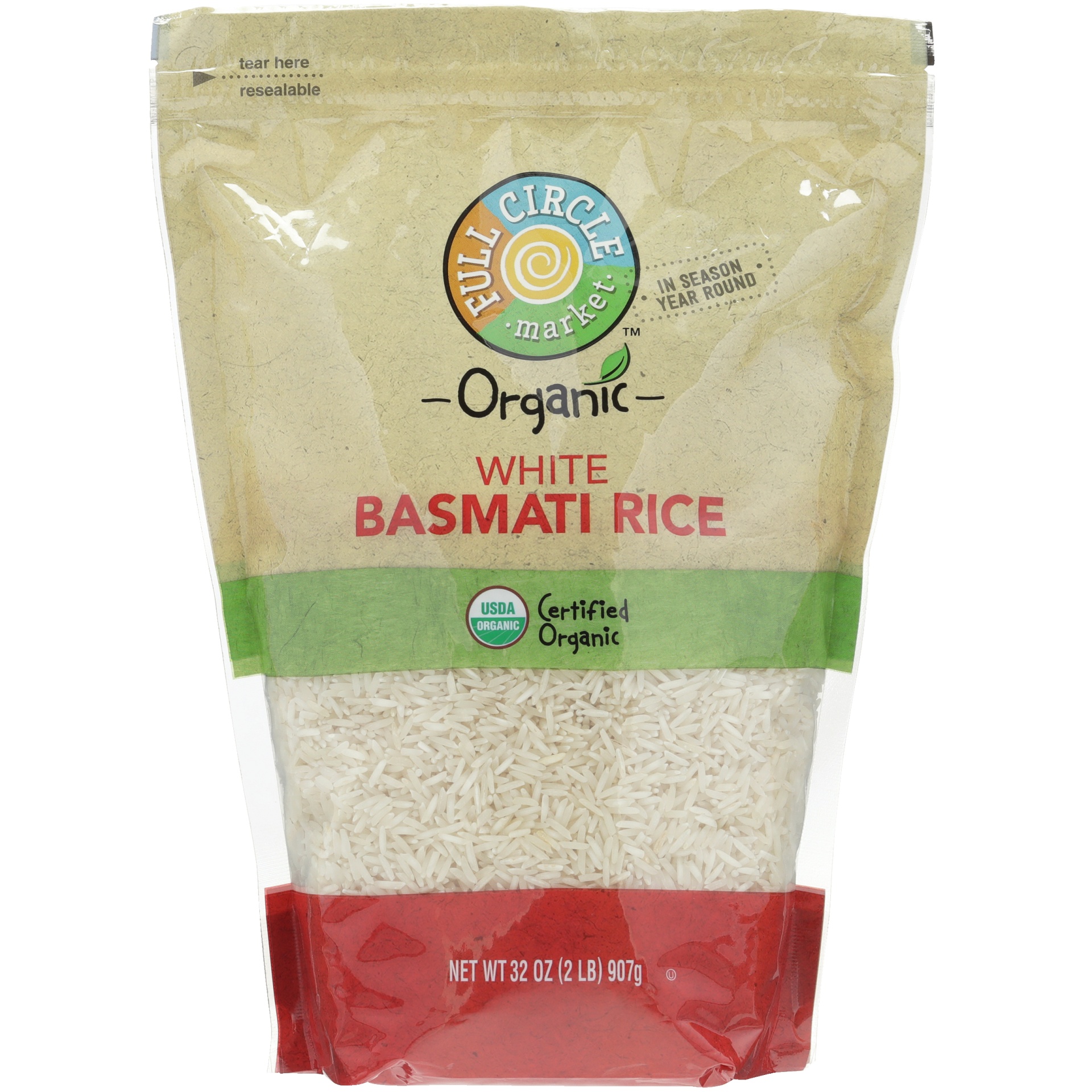 slide 1 of 1, Full Circle Market Organic Long Grain Basmati White Rice, 2 lb