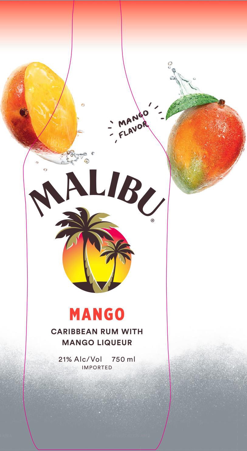 slide 6 of 7, Malibu Flavored Caribbean Rum with Mango Liqueur 750mL Bottle, 750 ml