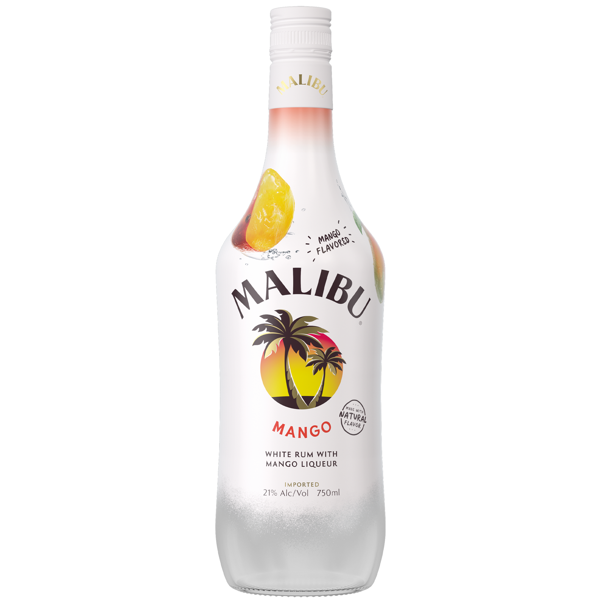 slide 1 of 7, Malibu Caribbean Rum with Mango Flavored Liqueur 750mL, 42 Proof, 750 ml