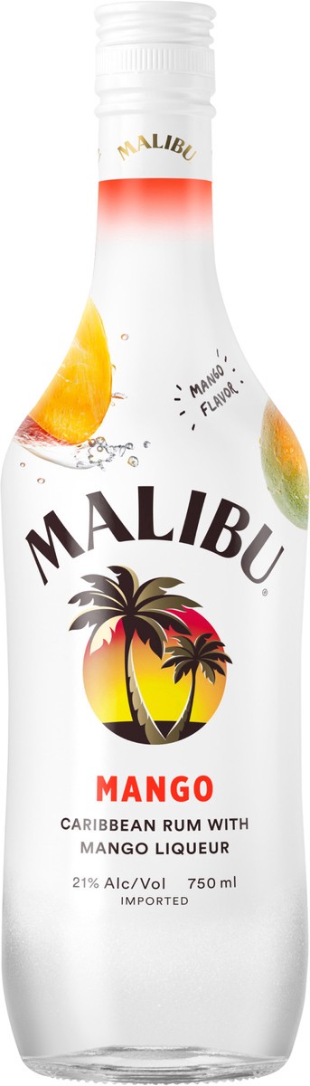 slide 1 of 7, Malibu Flavored Caribbean Rum with Mango Liqueur 750mL Bottle, 750 ml