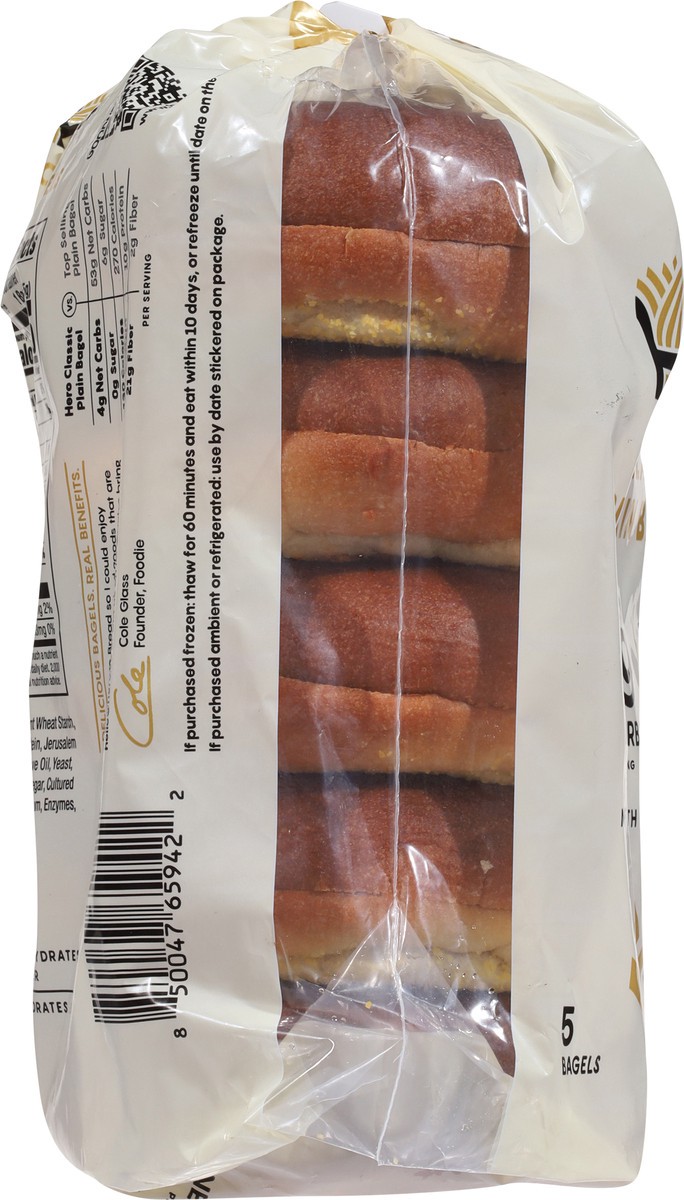 slide 5 of 14, Hero Classic Plain Bagels 5 Each, 5 ct