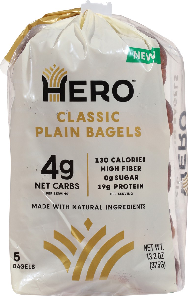 slide 11 of 14, Hero Classic Plain Bagels 5 Each, 5 ct