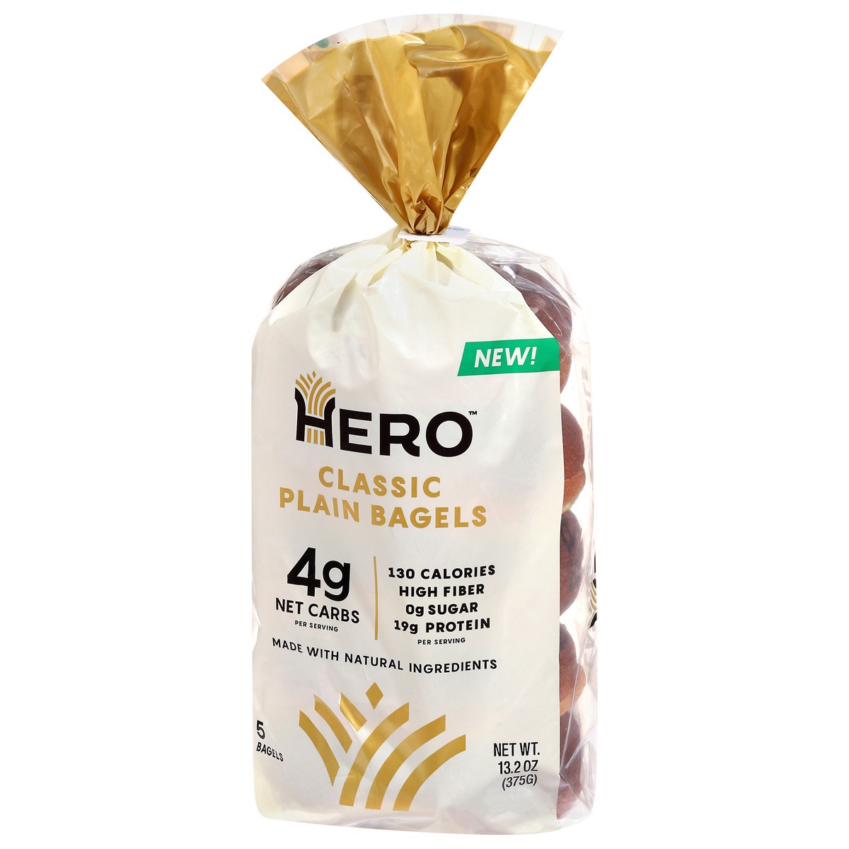 slide 7 of 14, Hero Classic Plain Bagels 5 Each, 5 ct