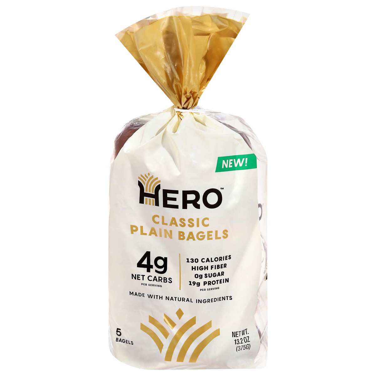 slide 9 of 14, Hero Classic Plain Bagels 5 Each, 5 ct